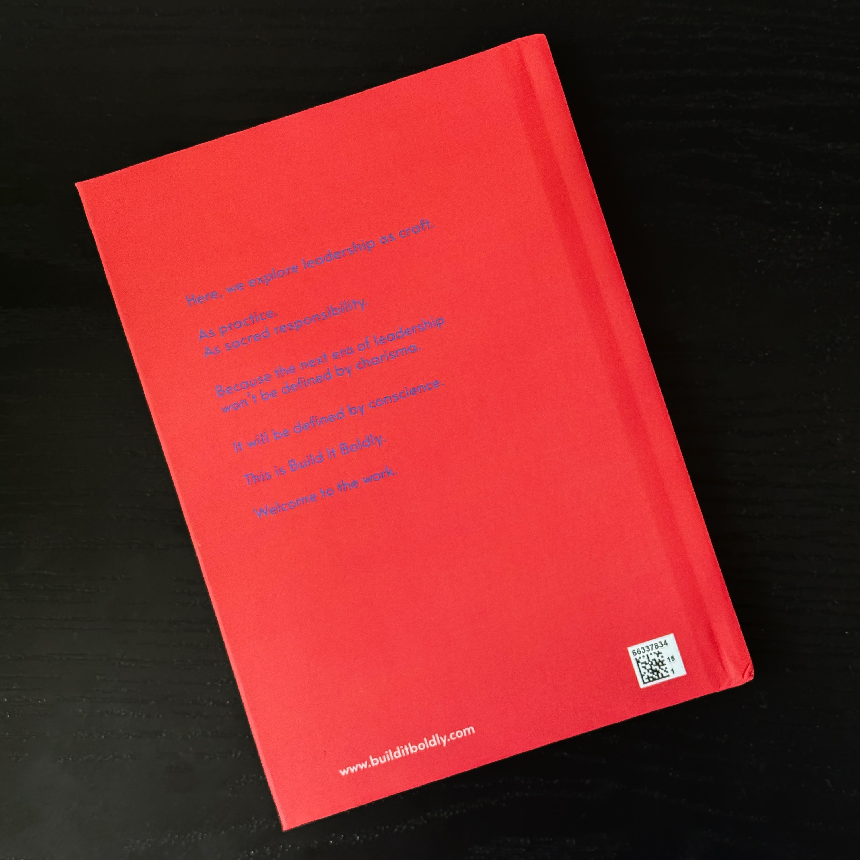 Back cover of Build It Boldly Inner Audit Journal featuring reflective text about practicing leadership with integrity and responsibility.
